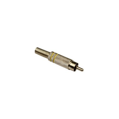 S-IMPULS Connecteur RCA, métal, jaune, avec protection contre les plis