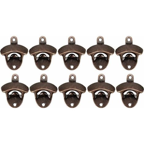 10 Vintage-Flaschenöffner zur Wandmontage aus robustem Metall für Bar, Restaurant oder Zuhause – 10er-Pack (1/5)