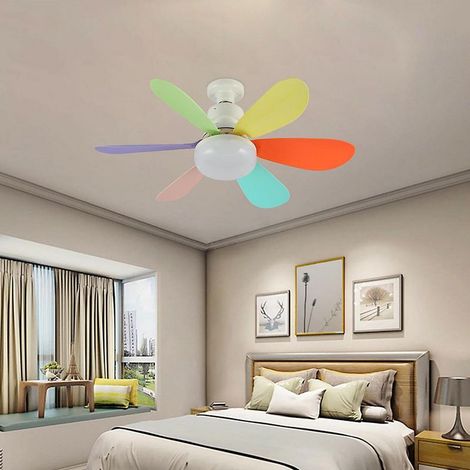 Ventilateur mural tricolore à intensité variable avec télécommande, ventilateur moderne minimaliste avec éclairage, 30W (1/4)