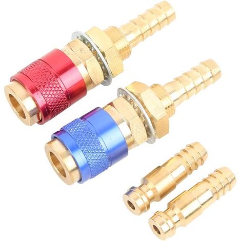 Connecteur Rapide, 2 pièces 8mm refroidi à l'eau et Adaptateur de gaz raccord de connecteur Rapide pour Torche de soudage TIG (1/5)
