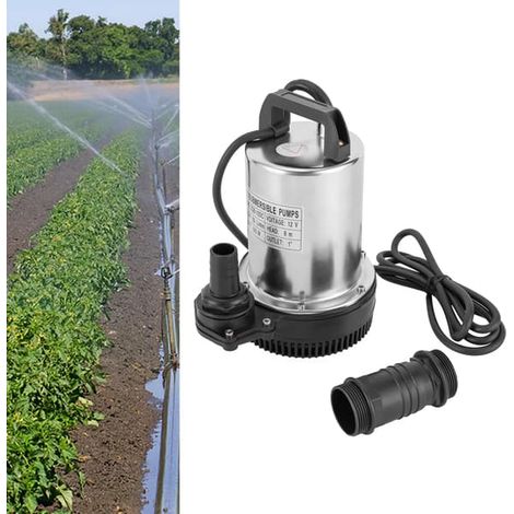Filiyano-Pompe submersible pour eaux usées 6000 L/h - Pompe à eaux chargées 12 V CC 160 W, pompe de vidange de fosse septique en acier inoxydable (1/5)