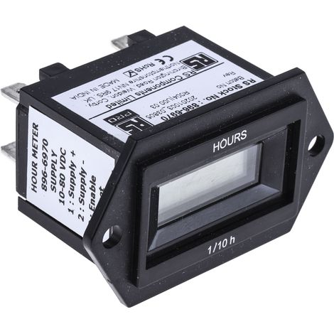 Compteur RS PRO Heures 1080 V c.c. LCD 6 digits ( Prix pour 1 )