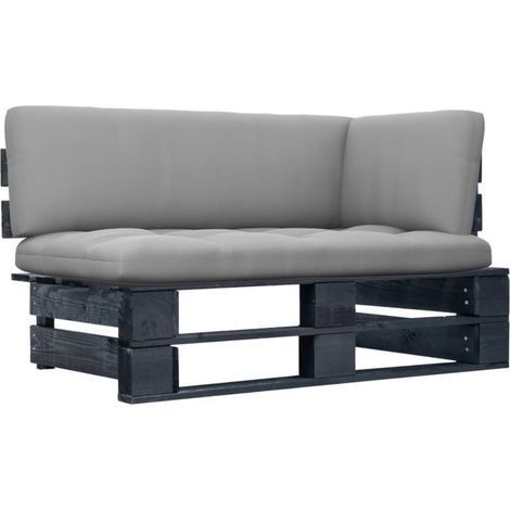 Garten-Ecksofa aus Paletten Schwarz Imprägniertes Kiefernholz (1/5)