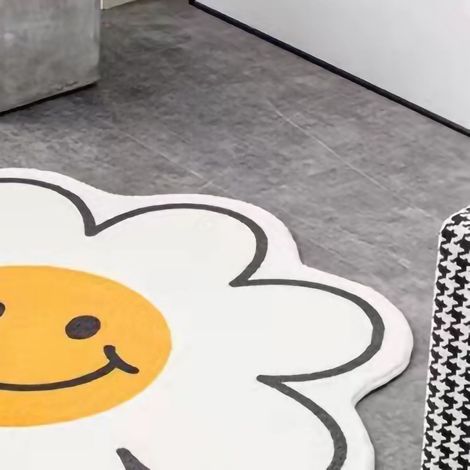 Tapis de sol absorbant transfrontalier Amazon, joli tapis à fleurs, tapis de sol pour la maison, tapis de chaise, tapis d'entrée de chambre antidérapant 001, diamètre 60 cm (1/5)