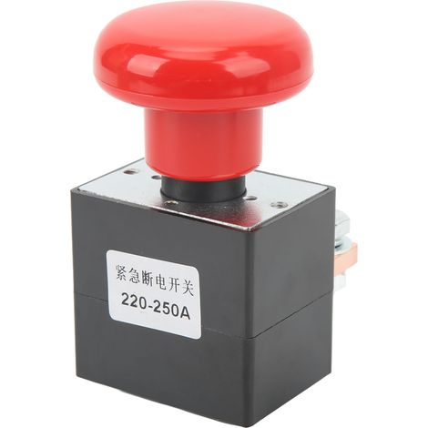 IP67 wasserdichter Not-Aus-Taster, 220-250 A, 12-220 V, 50 mm Montagebohrung, Druckknopfschalter für Fahrzeuge und Gabelstapler (1/5)