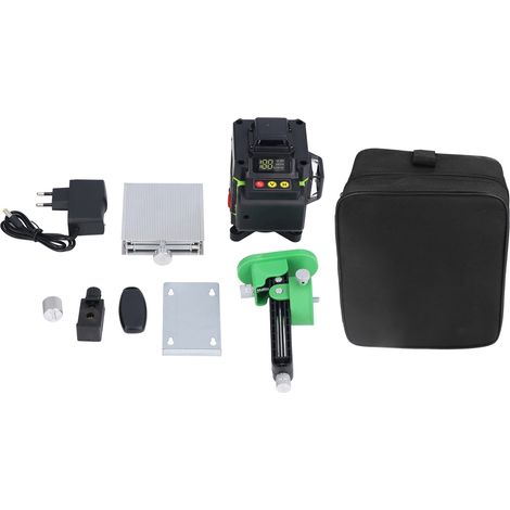 Niveau laser vert 16 lignes 4D auto-nivelant avec télécommande, affichage numérique, prise UE 110-240V (1/5)
