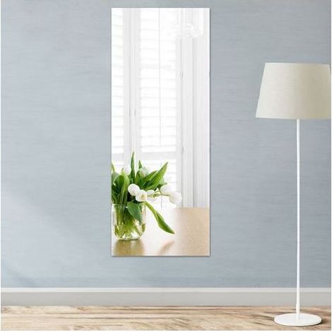 Cyslmuk – Miroir mural autocollant 40 x 122 cm – Acrylique flexible 0.3mm d'épaisseur – Facile à poser sur surfaces lisses – Pour salle de bain et salon (1/5)
