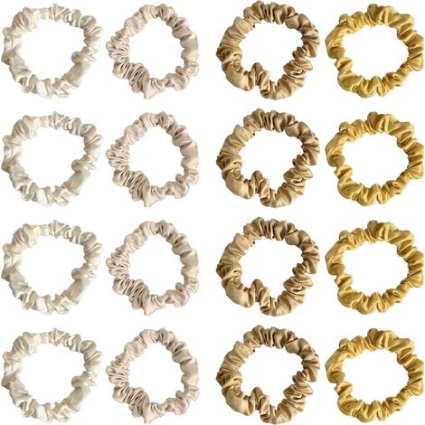Élastique À Cheveux En Satin - Lot De 16 Pièces - Pour Nuit Et Coiffure Quotidienne - Femme (1/5)