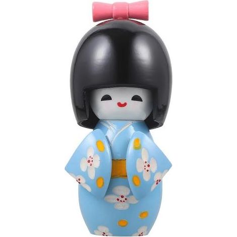 Décoration de poupée kimono japonaise en bois, figurine de poupée kimono de dessin animé, ornement de bureau-11.00X5.00X5.00CM-Blue (1/4)