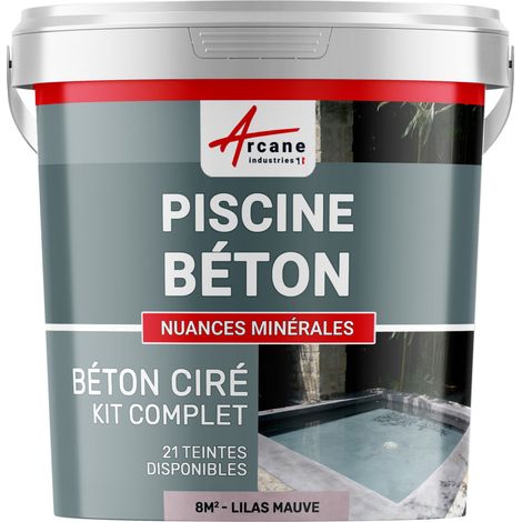 Enduit piscine, béton ciré, revetement piscine - 8 m² Lilas Mauve - ARCANE INDUSTRIES (1/2)