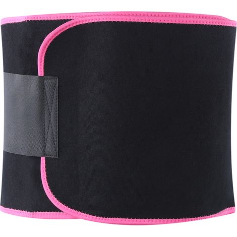 Ceinture amincissante fitness, gaine ventre taille ajustable pour sport M: rose 23x117cm (1/5)