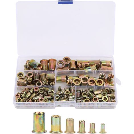 165-teiliges / Box Tragbares Nietmuttern-Einsatzmuttern-Zubehörset aus Zinklegierung M3 M4 M5 M6 M8 M10 (1/5)