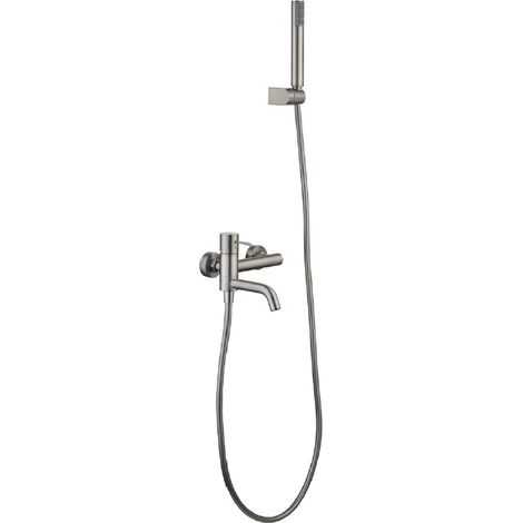 Kit bain/douche mitigeur Genova finition nickel brossé [ IMEX® ] (1/2)