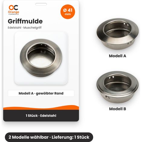 Edelstahl Griffmulde Ø 41 mm Muschelgriff Möbelgriff Griffmuschel Muschel Griff (1/5)