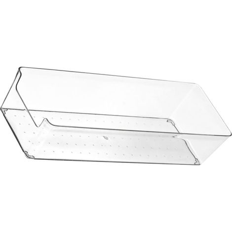 Plateaux de rangement pour tiroirs, boîte de rangement en plastique transparent durable pour tiroirs de cuisine, grande boîte rectangulaire (1/5)