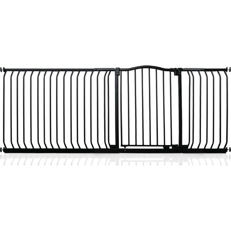 Safetots Curved Top Safety Gate, 207cm - 216cm, Matt Black, Pressure Fit Stair Gate