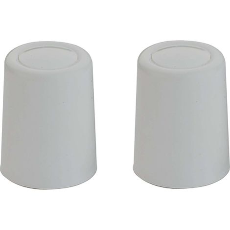 2x butée de porte plastique avec cache vis Ø27x30mm butoir abattant tiroir couvercle à visser, gris (1/2)