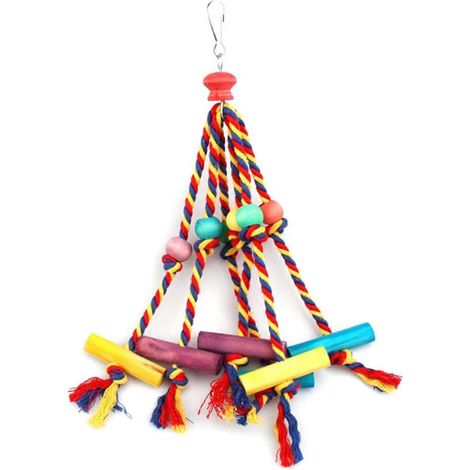 Jouet à mâcher pour perroquet, jouet coloré pour oiseaux, jouet suspendu unique pour pinsons, perruches et aras (1/5)