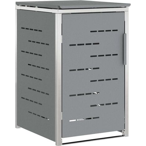 Armoire de rangement pour poubelle grise, 77,5 x 69 x 112,5 cm (1/5)