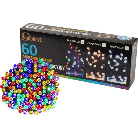 Ghirlanda luminosa solare con 60 LED multicolore per decorazioni da giardino e albero di Natale. (1/3)