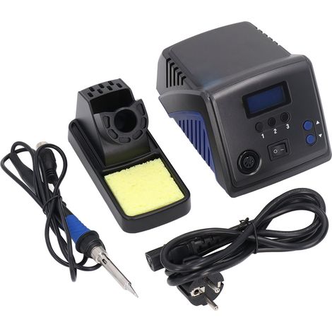 Station de soudage 100W 230V avec fer à souder, boîtier ABS, transformateur tout cuivre, température constante, prise UE, kit complet. (1/5)