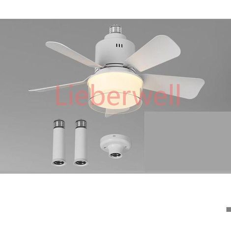 Ventilateur plafond 45cm silencieux avec lumière LED dimmable, télécommande, 3 vitesses, E27, idéal chambre/salon (1/5)