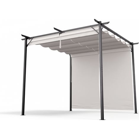 Blumfeldt Blumfeldt Pantheon Robust - Pergola, 3x3m, in acciaio verniciato a polvere, resistente agli agenti atmosferici, imposte laterali