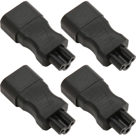Lot de 4 adaptateurs secteur IEC320 C14 vers IEC320 C5, adaptateurs d'alimentation professionnels en cuivre pour boîtier PDU. (1/5)