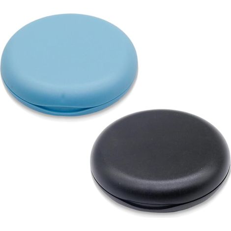 Ensemble de 2 boîtes de rangement pour prothèses/aligneurs dentaires (noir et bleu) (1/5)