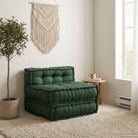 Puf modular tela verde 70x70x54