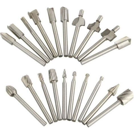 Paquet de 20 fraises de coupe en carbure de tungstène Dremel forets meuleuse rotative