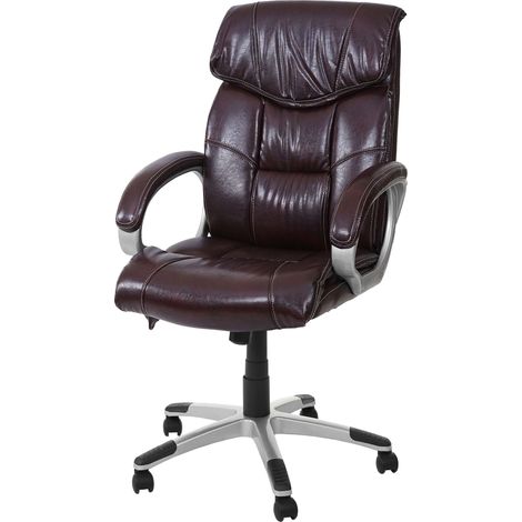 [NON UTILIZZATO] Poltrona sedia ufficio girevole regolabile HHG-052 design moderno ecopelle bordeaux