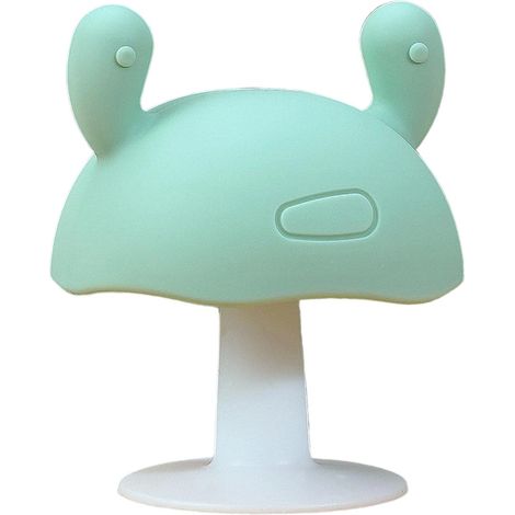 Anneau de dentition champignon éco-responsable pour bébé - Jouet de dentition en silicone pour bébé garçon et fille, soulage les gencives douloureuses, lot de 3. (1/5)