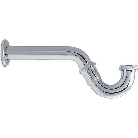 TrAdE Shop Traesio - Scarico Sifone A Esse "s" Per Bidet Lavabo Curvo Cromato 1" 1/4 Con Rosone -