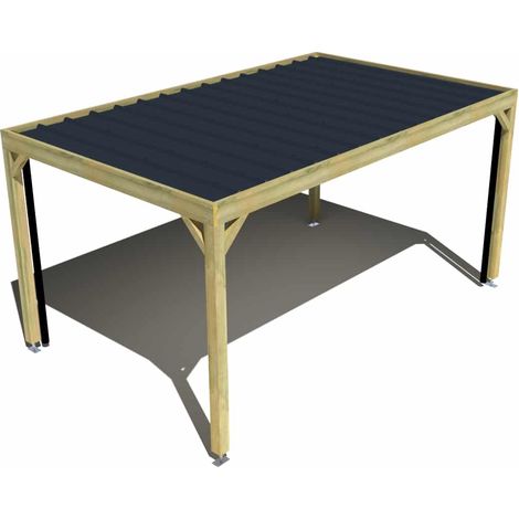 Carport bois • 5m x 3m • indépendante • sens largeur • livraison comprise