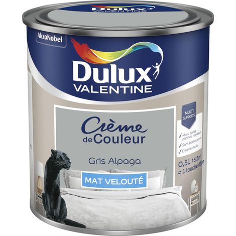 [PROMO] Peinture Crème De Couleur Mat Gris Alpaga 0,5 L - Dulux Valentine