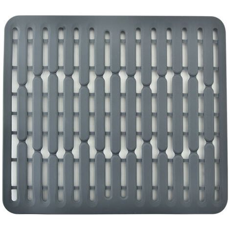 32,5 x 28,5 x 1 cm, Gris - Tapis d'évier en silicone gris, protège-évier, tapis d'égouttage, tapis de séchage (1/5)