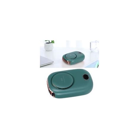 Mini-Elektroventilator ohne Rotorblätter, USB-aufladbar, mit Tragegurt, für Outdoor-Sport und Reisen, grünes ABS-Kunststoffgehäuse, 2000 mAh (1/5)