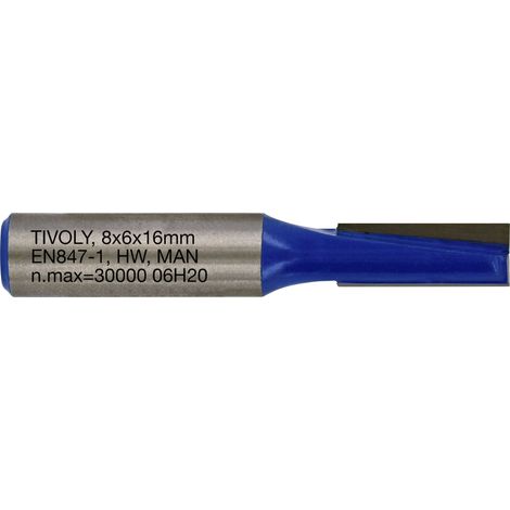 Tivoly • Fresa per scanalatura diritta • Ø6mm • 2 lame in carburo • Gambo Ø8mm • Per la lavorazione del legno
