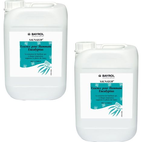 Lot de 2 bidons Saunatop Eucalyptus - Essences aromatiques Bidon de 6L pour hammams - Bayrol