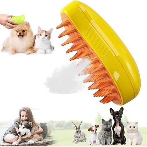 Brosse à Vapeur pour Chat,3 en 1 Brosse à Poils de Chat à Vapeur,Steamy cat brush,Brosse Chien Chat à Vapeur,Cat Steamer Brush for (1/4)