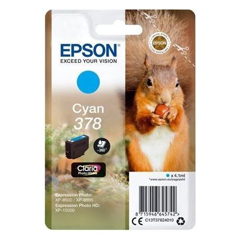 Epson Squirrel C13T37824020 cartuccia d'inchiostro 1 pz Originale Resa standard Ciano (1/5)