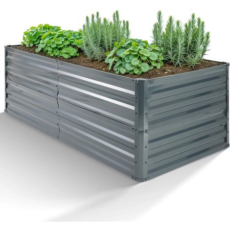 AREBOS Metall Hochbeet 120 x 90 x 59 cm Gartenbeet Pflanzbeet rostfrei Gemüsebeet (1/5)