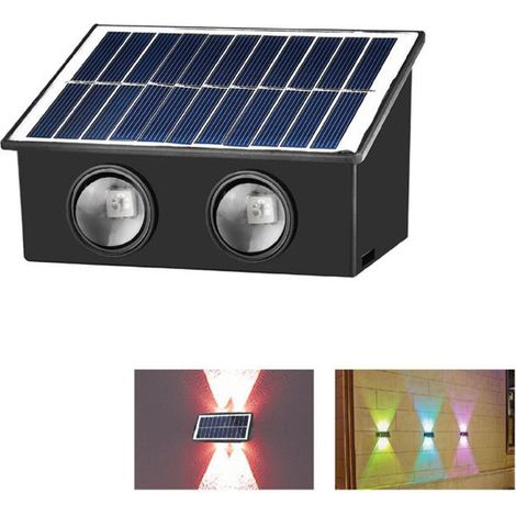 APPLIQUE MURALE SOLAIRE 4 LED IP65 RGB POUR JARDIN TE-B0573