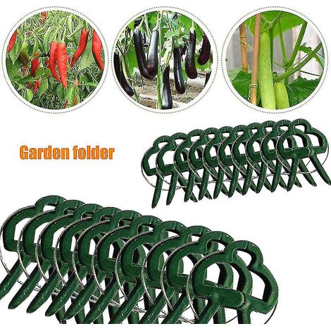 Lot de 20 supports, pinces et fixations réutilisables pour plantes de jardin, légumes et fleurs. (1/3)