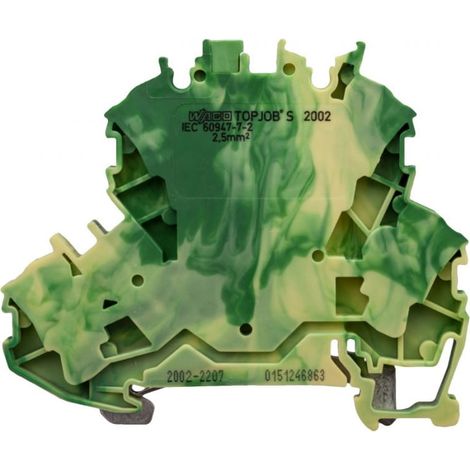 Conector de riel protector 2,5 mm2 amarillo-verde 2002-2207 topjobs