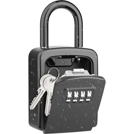 Armoire à clés, [résistante aux intempéries] Cadenas portable pour clés extérieures avec anse amovible, boîte à clés à combinaison - AquaForge (1/5)