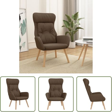 Chaise Chaise de relaxation Marron Tissu Chaise de salon 43761 (1/5)