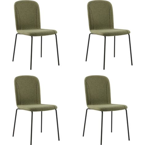CHITA Polsterstuhl 4er Set, Stapelbar, ergonomisch mit Rückenlehne, OEKO-TEX, Metallgestell, Esszimmerstuhl, Bürostuhl, Küchenstuhl, 4-Fuß-Stuhl, Stapelstuhl