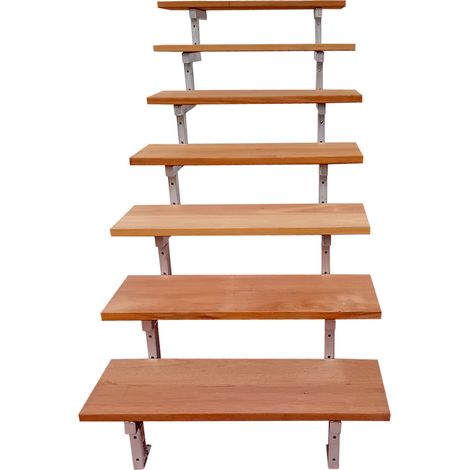 BALI Gartentreppe Stahl H122cm - 7 Bankirai Hartholz Stufen B100cm